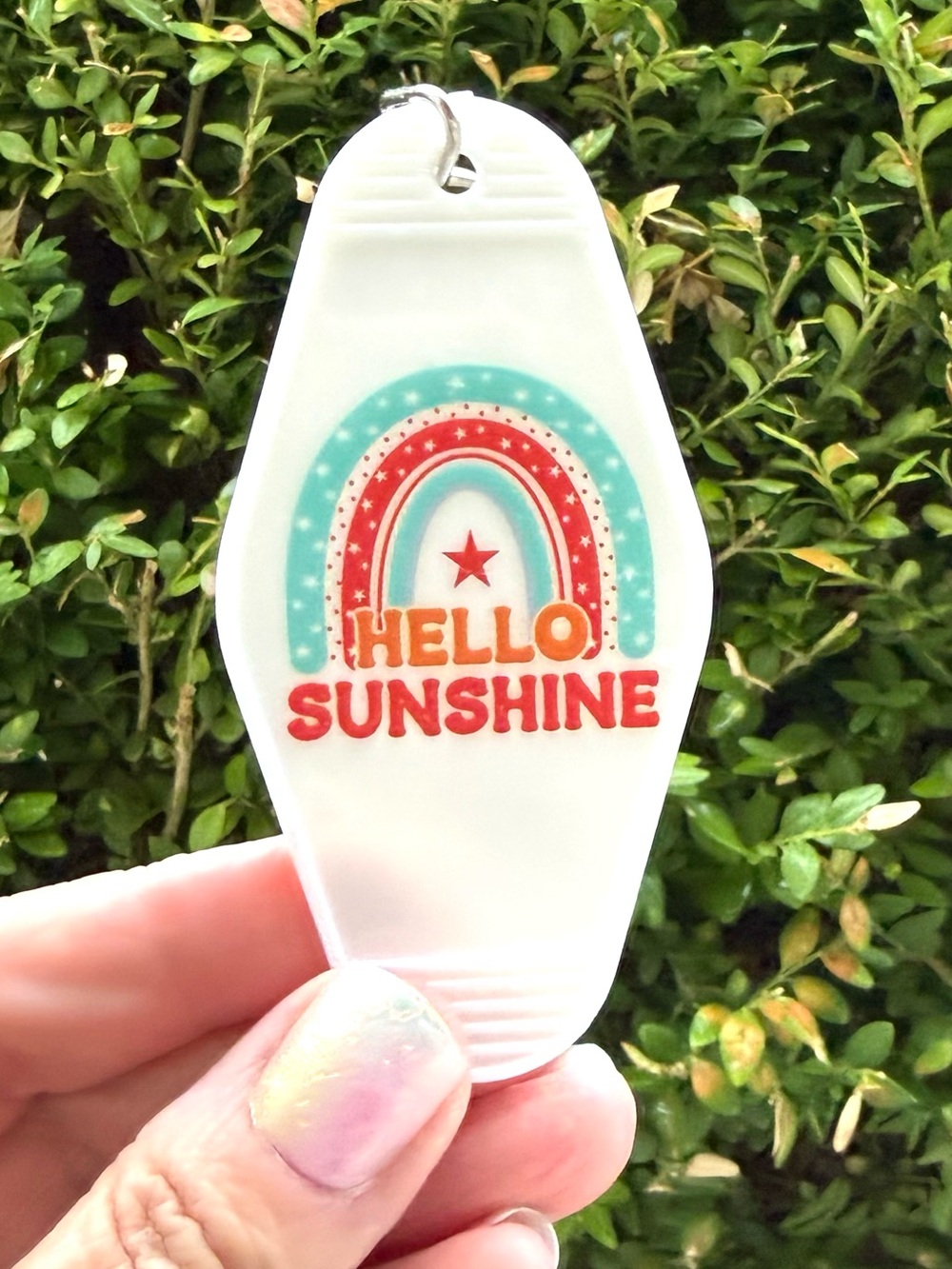 Vintage style motel key 3.5” keychain summer sunshine-themed gift idea